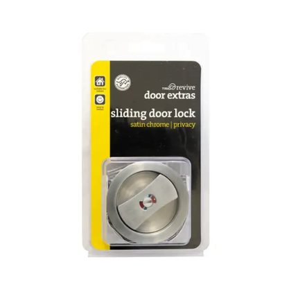 Trio Sliding Door Lock Privacy Set Satin Chrome
