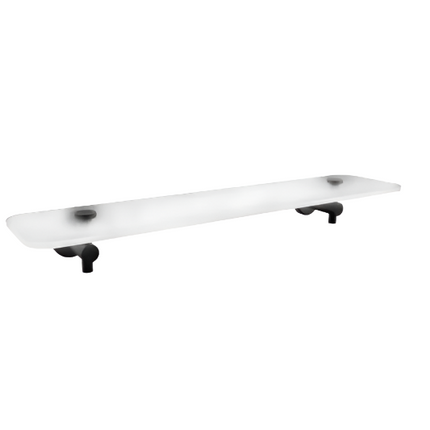 Bolera Glass Shelf Round & Square Plates Black