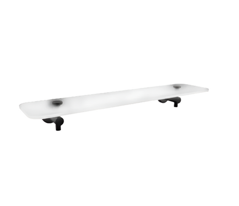 Bolera Glass Shelf Round & Square Plates Black