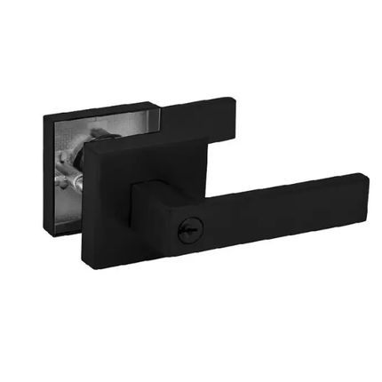 Trio Everest Square Lever Entrance 70MM Rose Black