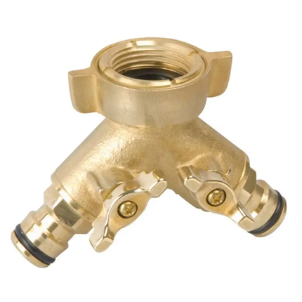 Neta Universal Click-On Twin Tap Outlet Brass 12MM