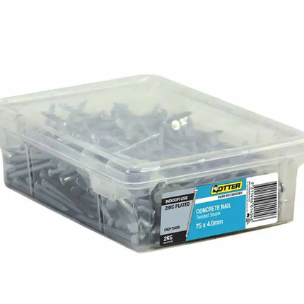 Otter Nail Concrete Fluted Zinc Plated 75 x 4.00MM 2KG