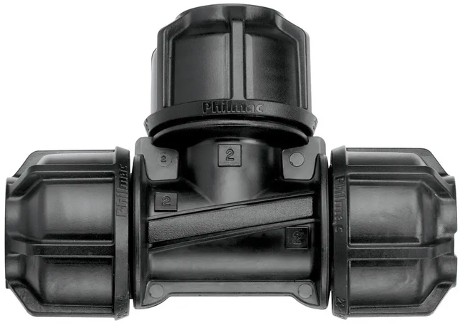 Philmac 3G Metric Poly Pipe Tee 40MM