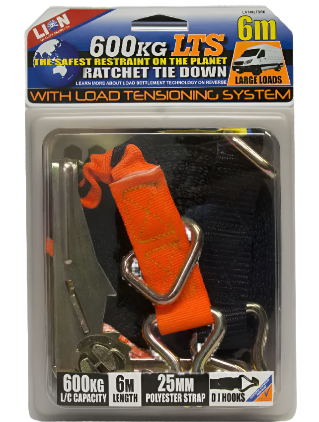 Lion LTS Ratchet Tie Down 25MM x 6m