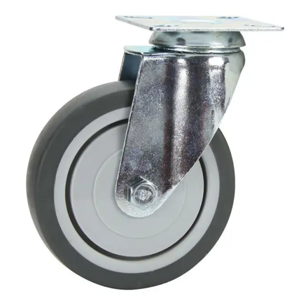 Cold Steel Rubber Swivel Castor Grey 100MM