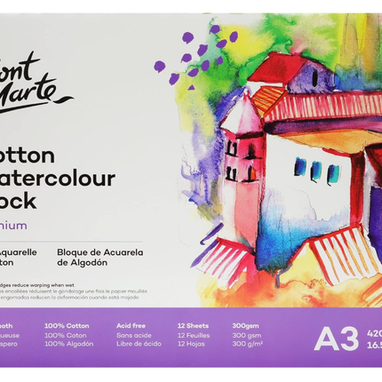 Cotton Watercolour Paper Block A3