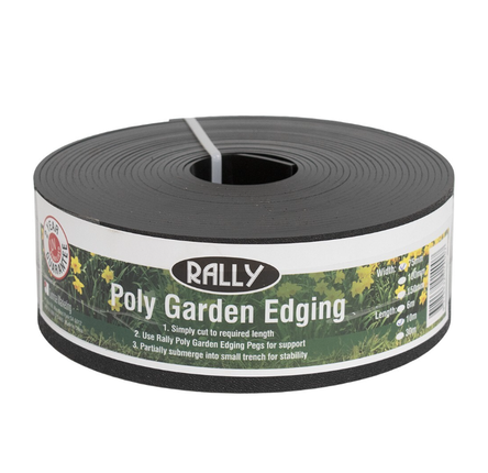 Edging Plastic 75MM X 10M Black