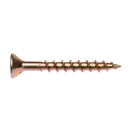 Zenith Chipboard Screw Philips Drive Gold Passivated 8G x 35MM - 500 Pack