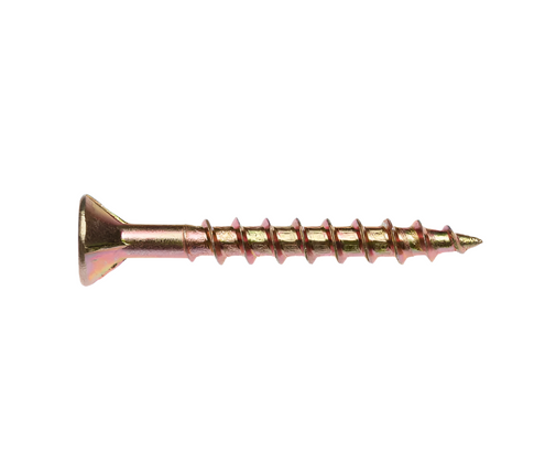 Zenith Chipboard Screw Philips Drive Gold Passivated 8G x 35MM - 500 Pack