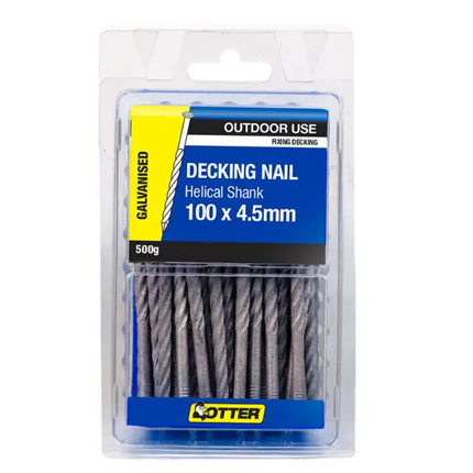 Otter Nail Titadeck Helical Galvanised 100 x 4.50MM 500G