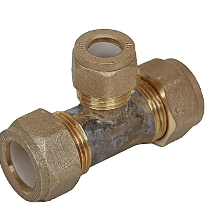 Brasshards Tee Nylon Compression Olive Brass 20 x 15 x 15MM