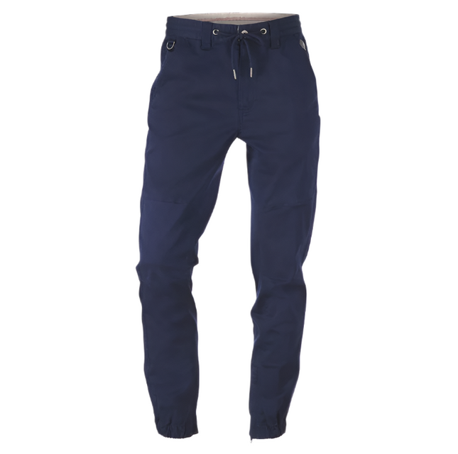 Stretch Sateen Cuffed Pants Navy Regular