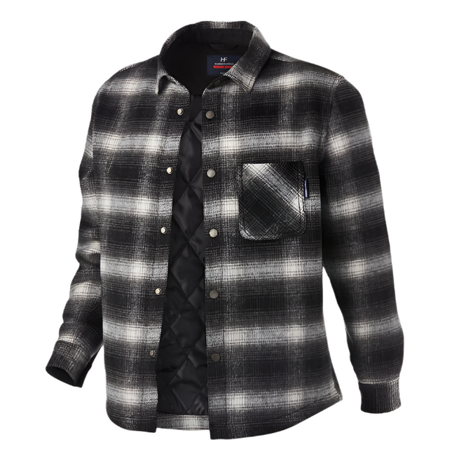 Hammer + Field Check Shacket with Quilted Lining Grey