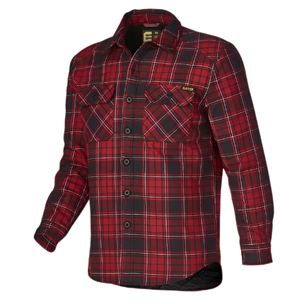 Eleven Workwear Quilted Flannel Shacket Crimson/Black Check