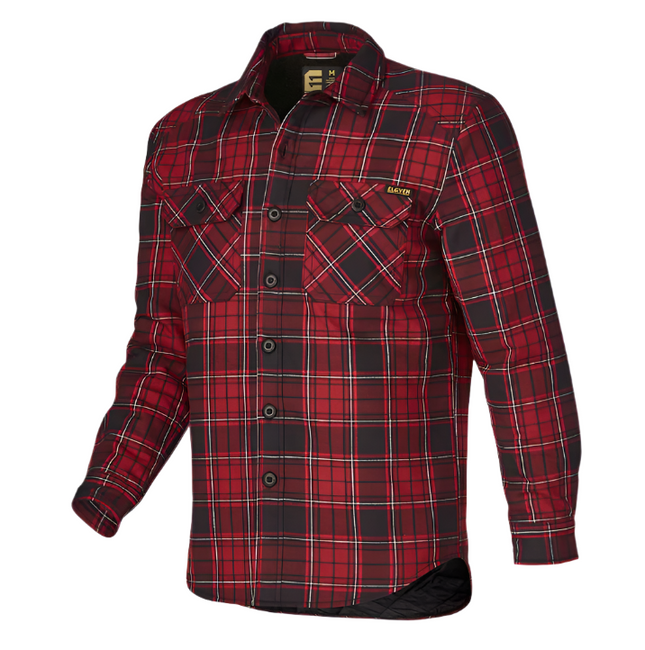 Eleven Workwear Quilted Flannel Shacket Crimson/Black Check