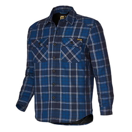 Eleven Workwear Quilted Flannel Shacket Pacific/Navy Check