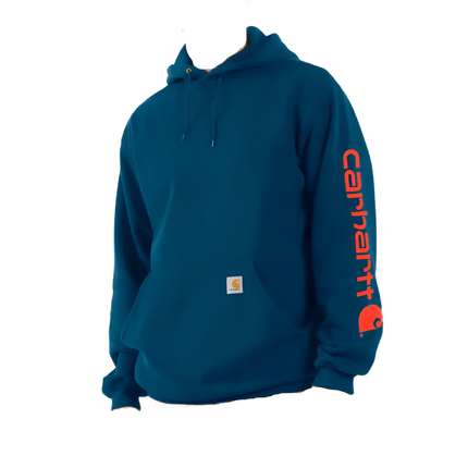 Carhartt Midweight Sleeve Logo Hooded Sweatshirt K288 Superior Blue