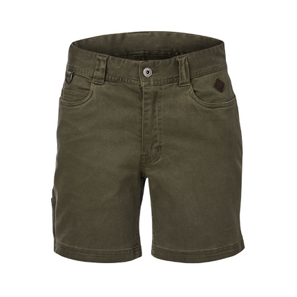Hammer + Field Workwear Mid Length Washed Twill Stretch Short Stone Green