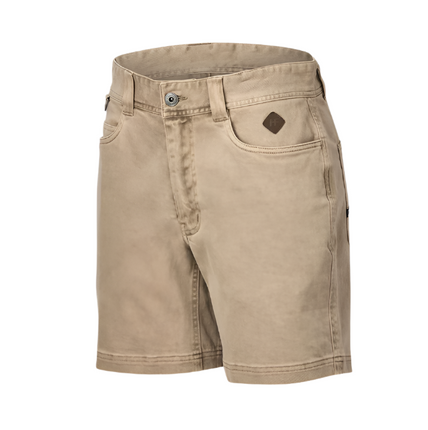 Hammer + Field Workwear Mid Length Washed Twill Stretch Short Tan