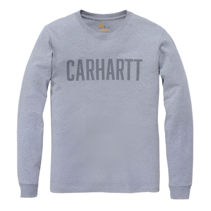 Carhartt Block Logo L/S T-Shirt Heather Grey