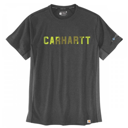 Carhartt Force Relaxed Fit Midweight S/S Block Logo Graphic T-Shirt Carbon Heather