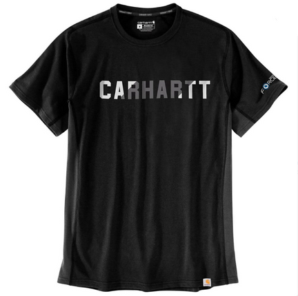Carhartt Force Relaxed Fit Midweight S/S Block Logo Graphic T-Shirt Black