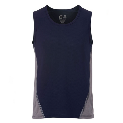 Eleven Workwear Aerocool Spliced Singlet Navy/Silver