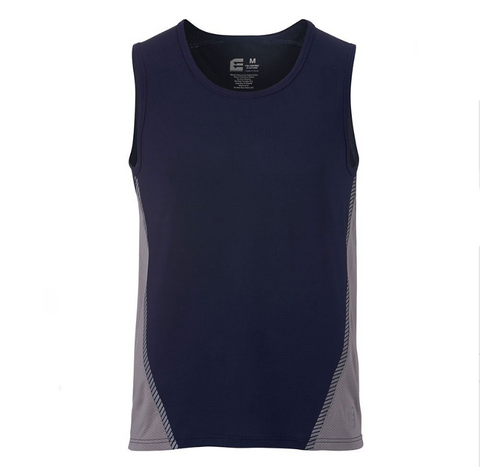 Eleven Workwear Aerocool Spliced Singlet Navy/Silver