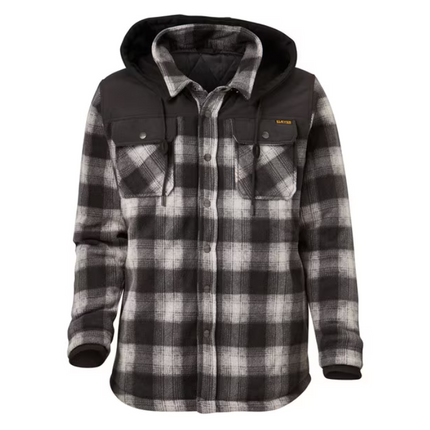 Eleven Workwear Check Polar Fleece Jacket Black Charcoal
