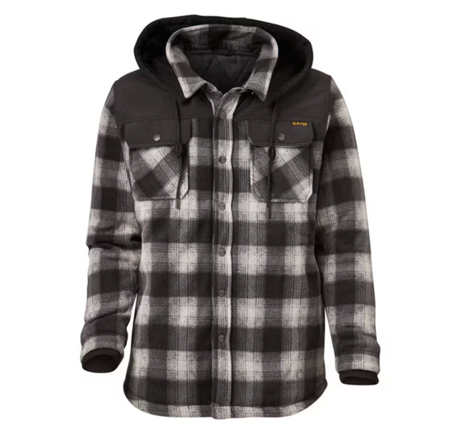 Eleven Workwear Check Polar Fleece Jacket Black Charcoal
