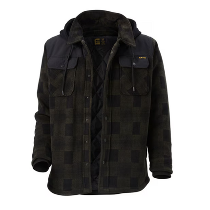 Eleven Workwear Check Polar Fleece Jacket Black/Forest