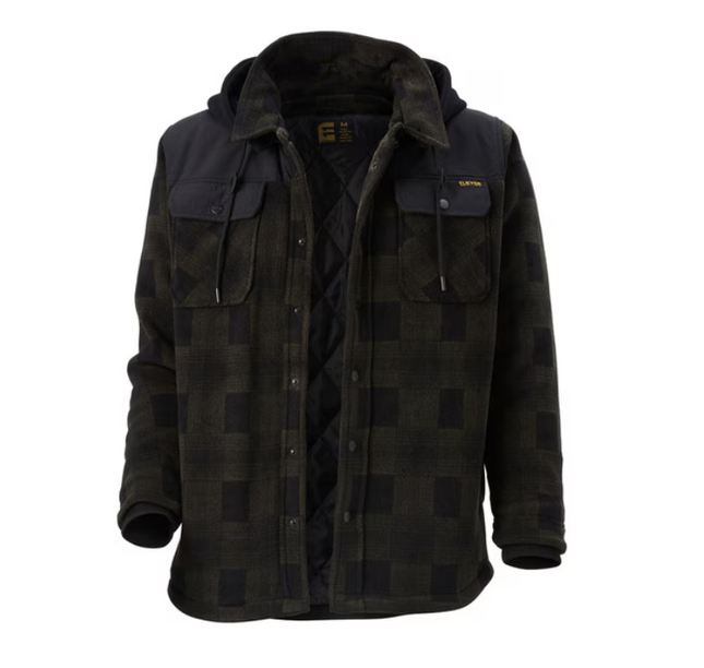 Eleven Workwear Check Polar Fleece Jacket Black/Forest