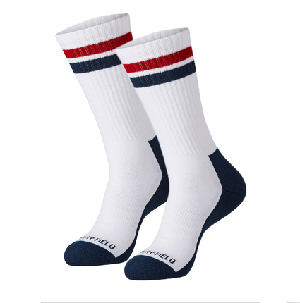 Hammer + Field Crew Stripe Socks 2X Pack White