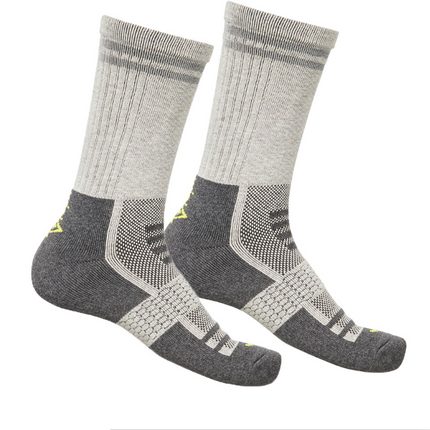 Wicktx Moisture Wicking Mid Length Crew Socks 2 X Pack Crew Coal Marle/Light Grey