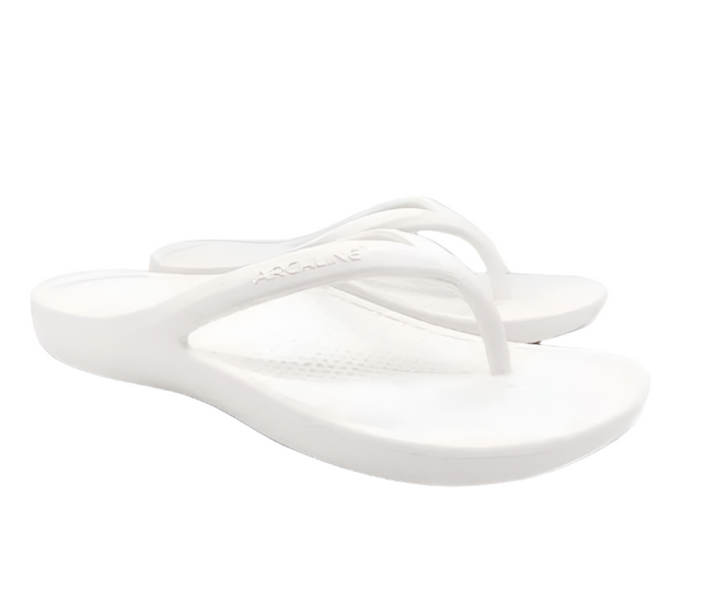 Archline Orthotic Foam Thongs Arch Support Flip Flops Orthopedic Rebound White 40
