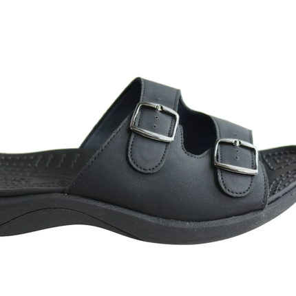 Homyped Womens Niche Comfortable Supportive Slides Sandals Black 6