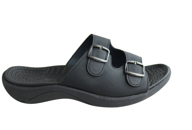 Homyped Womens Niche Comfortable Supportive Slides Sandals Black 6
