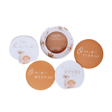 Snuggle Hunny Kids Paradise and Sunrise Gold Reversible Milestone Cards