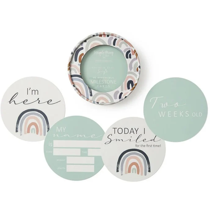 Snuggle Hunny Kids Rainbow Baby and Sage Reversible Milestone Cards