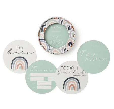 Snuggle Hunny Kids Rainbow Baby and Sage Reversible Milestone Cards
