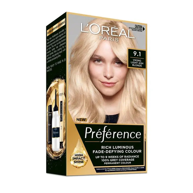Loreal Paris PrÃ©fÃ©rence Permanent Hair Colour 9.1 Viking Light Ash Blonde