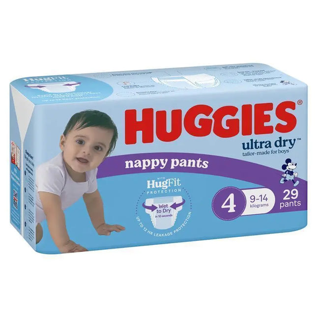 Huggies Ultra Dry Nappy Pants For Boys Toddler 10 To 15kg 29 Pack