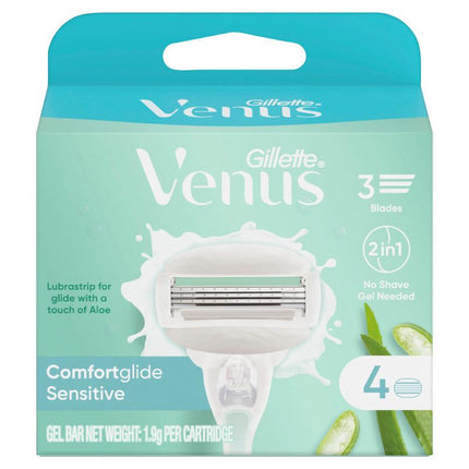 Gillette Venus ComfortGlide Sensitive Razor Blade Refills 4 Pack