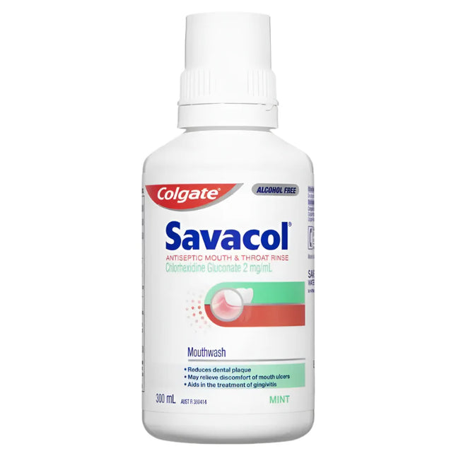 Colgate Savacol Alcohol Free Antiseptic Mouthwash Mint 0.2 Percent 300ML