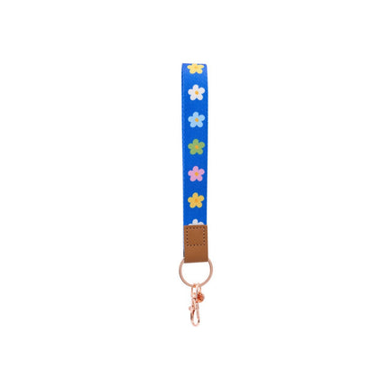 Splosh Teacher Gift Blue Floral Fabric Wristlet Keychain Keychain