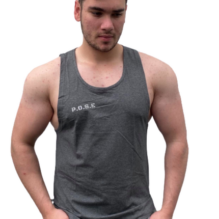 P.O.S.E Invisage Grey Gym Tank Top