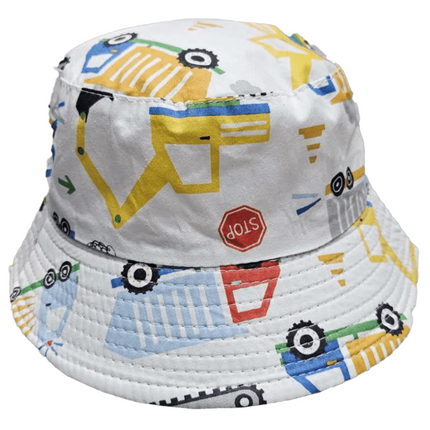 Kids Hat  White Trucks