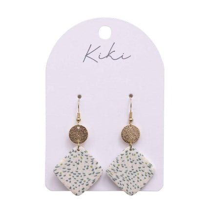 Kiki Green Speckled Drops Earrings 5.5cm