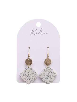 Kiki Green Speckled Drops Earrings 5.5cm