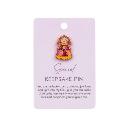 Splosh Lucky Little Ladies Special Keepsake Pin Rose Gold Enamel
